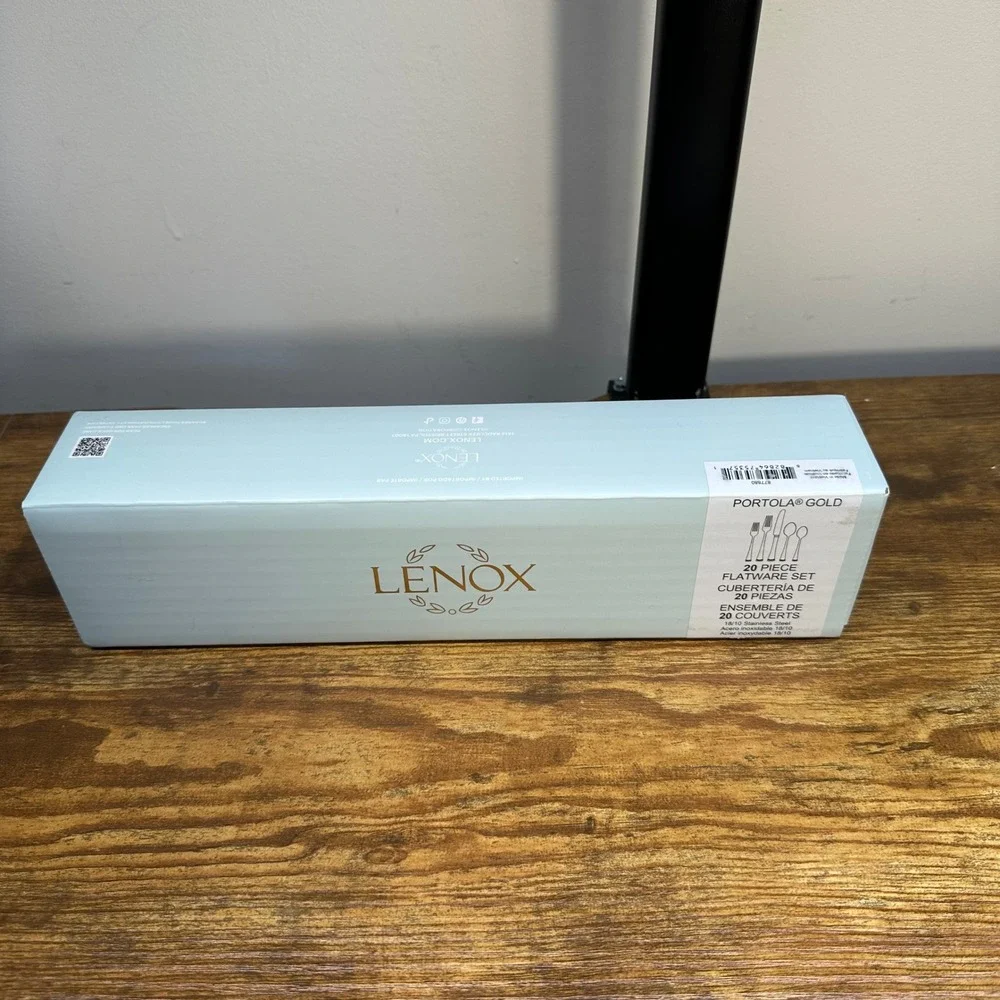 Lenox Portola Gold 20 Piece Flatware Set 18/10 Stainless Steel Service for 4